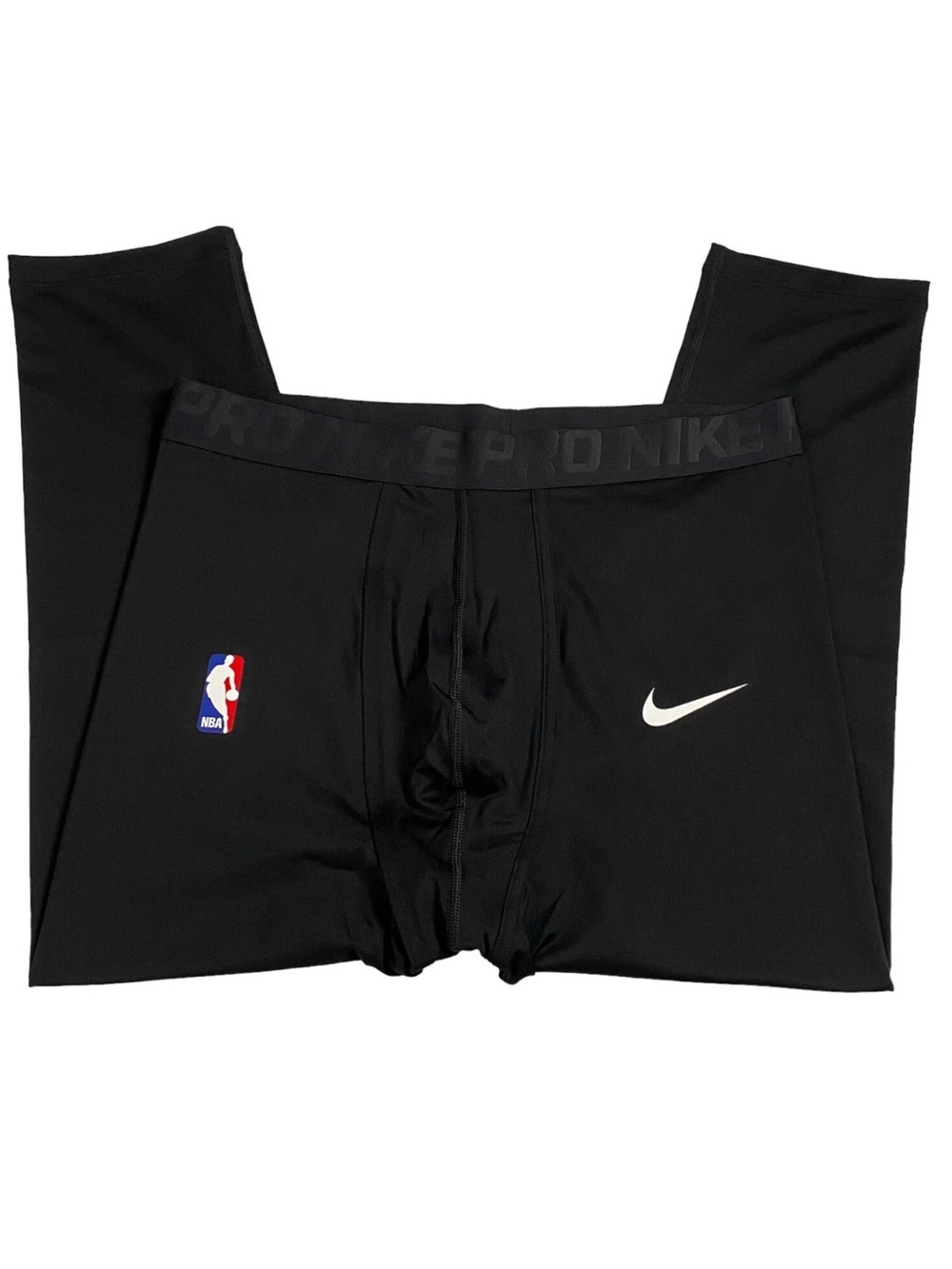 Nike Pro NBA Men’s 3/4 Compression Tights Leggings AA0751-010 Black white swoosh